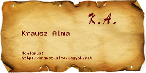 Krausz Alma névjegykártya